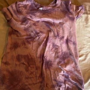 purple and pink tie-dye Victoria’s Secret t-shirt